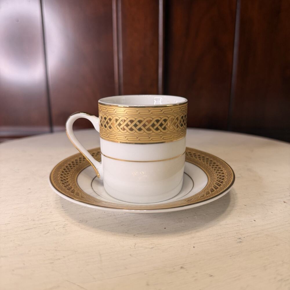 MCS Tirschenreuth Bavaria Tiger Yedi Gold Demitasse Cup Saucer Germany
